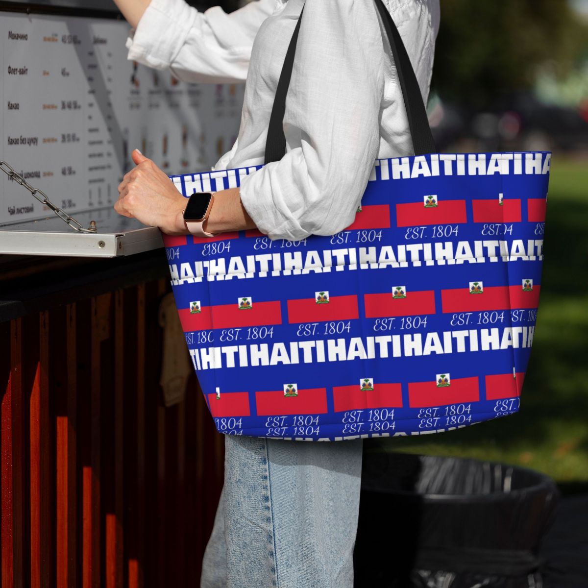 Yoga Fitness Merch - Haiti EST. 1804 Tas Tote Pantai