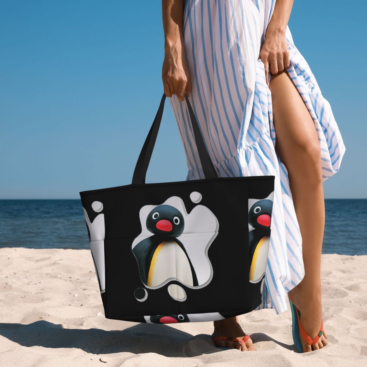 Yoga Fitness Tva - Pingu Pinga Penguin Tv Beach Tote