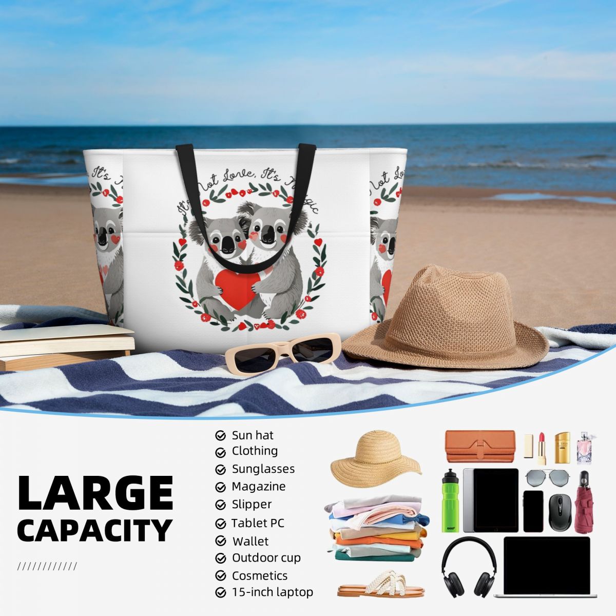 Tas Pantai Koala Bear yang Uni - Yoga Fitness Merch ulasan dan harga