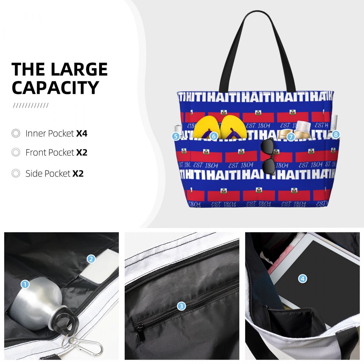 Haiti EST. 1804 Tas Tote Panta - Yoga Fitness Merch ulasan dan harga