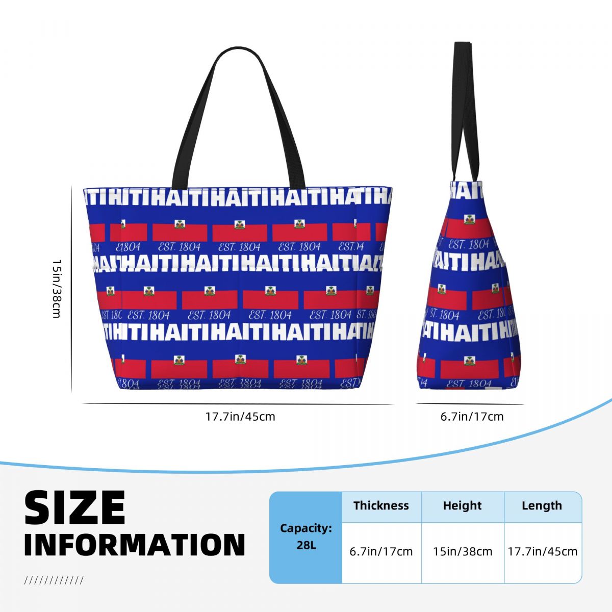 Haiti EST. 1804 Tas Tote Panta - Yoga Fitness Merch ulasan dan harga
