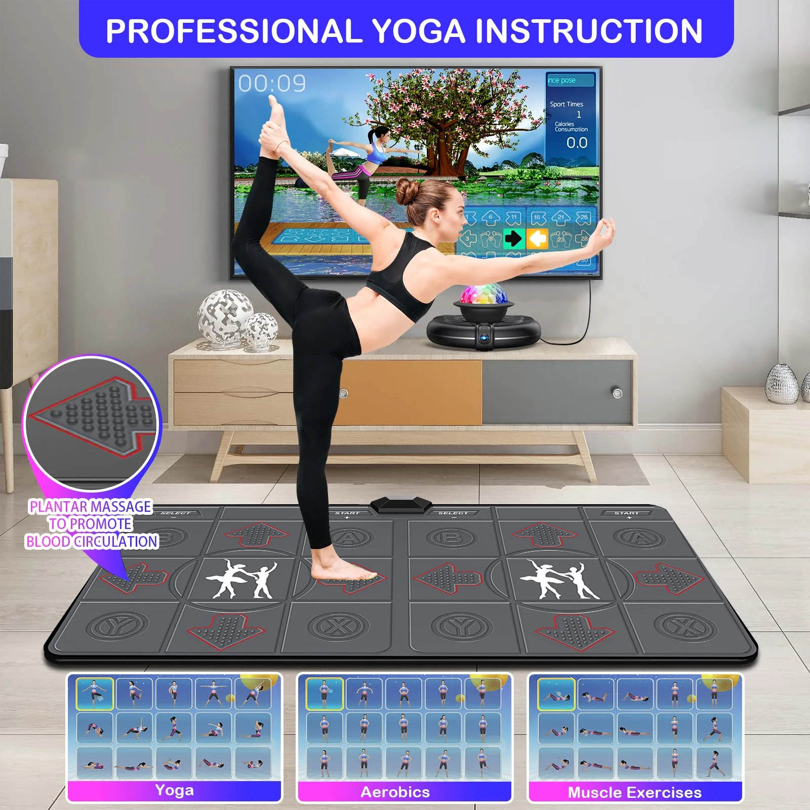 Matras Dansa Ganda Nirkabel un - Yoga Fitness Tva ulasan dan harga
