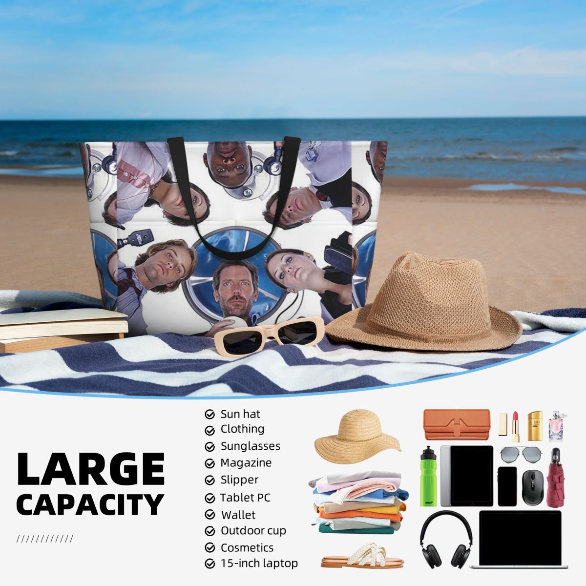 Tas Tote Pantai Acara TV House - Yoga Fitness Tva ulasan dan harga