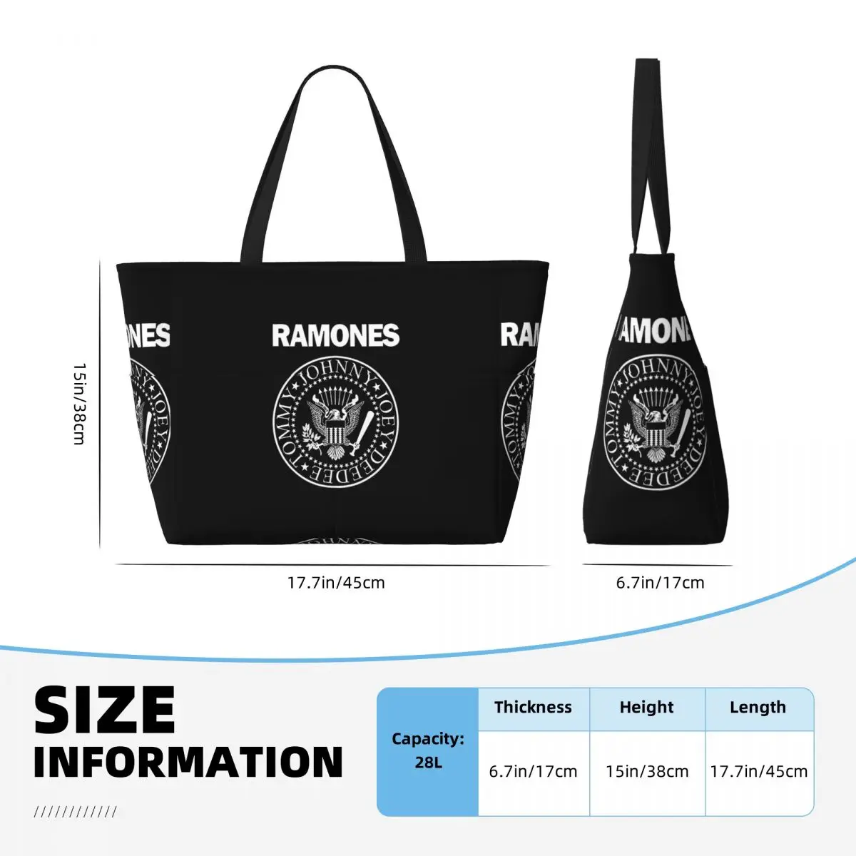 Tas Tote Pantai Ramone Merch,  - Yoga Fitness Merch ulasan dan harga